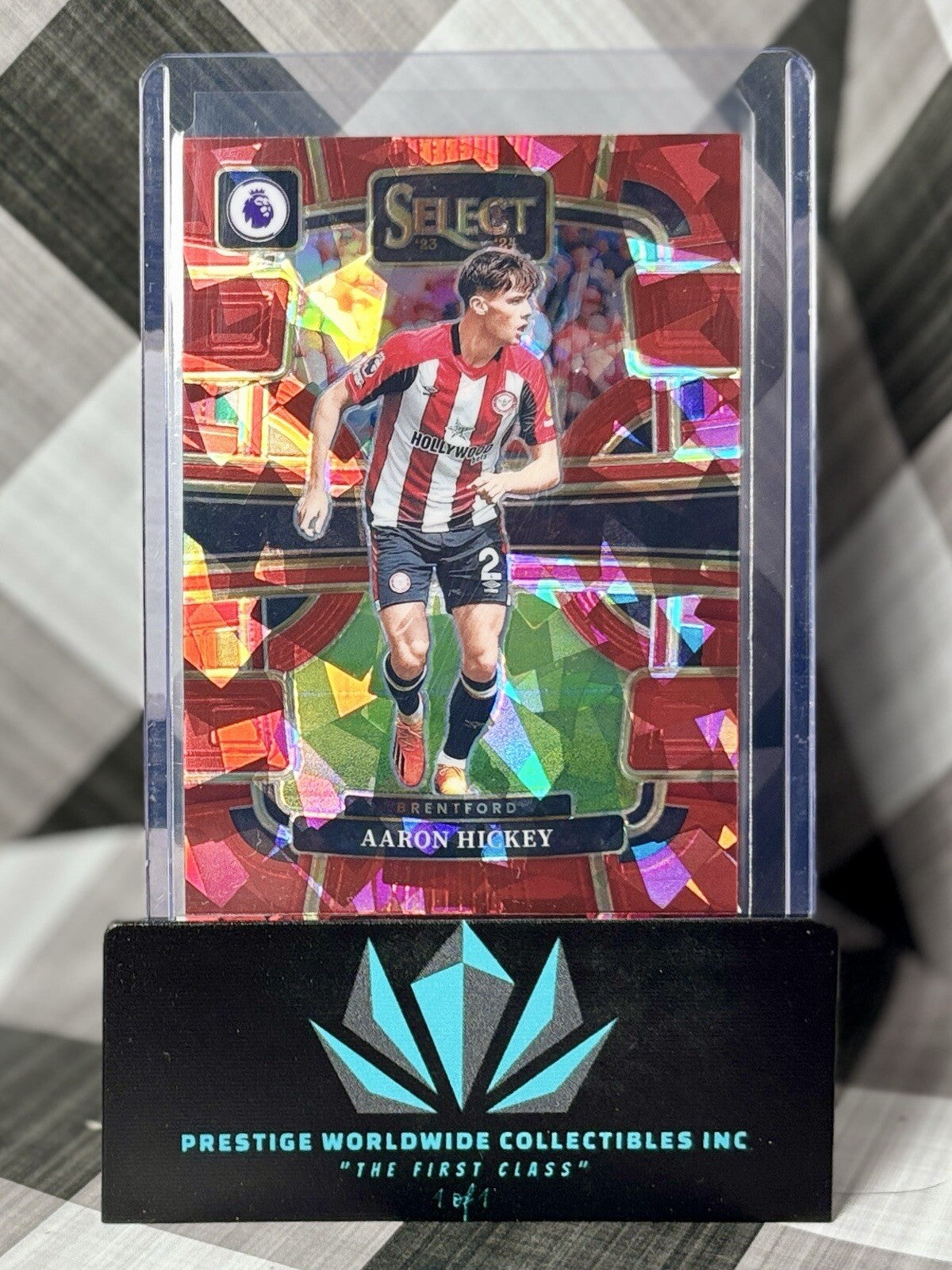 Aaron Hickey 2023-24 Select Premier League Terrace Red Ice Prizm #19 Bentford FC