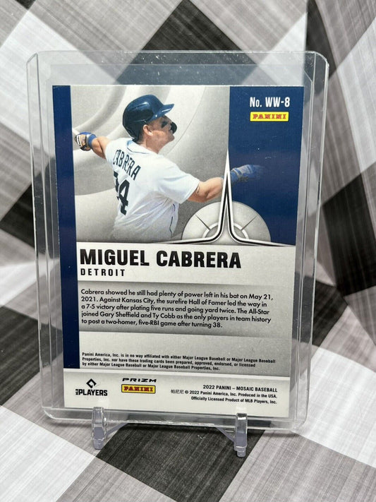 Miguel Cabrera 2022 Panini Mosaic Will to Win Green Prizm #WW-8 - Detroit Tigers