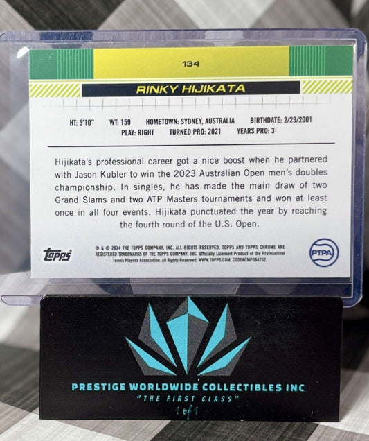 Rinky Hijikata 2024 Topps Chrome Tennis Sepia Refractor Rookie #134 Tennis RC