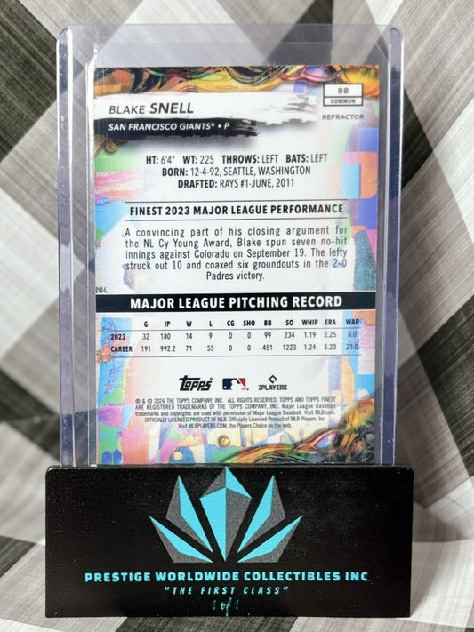 2024 Topps Finest Base Common 88 Blake Snell, San Francisco Giants