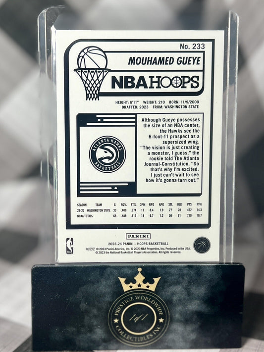 Mouhamed Gueye 2023-24 NBA Hoops Purple Parallel Rookie #233 Atlanta Hawks RC SP