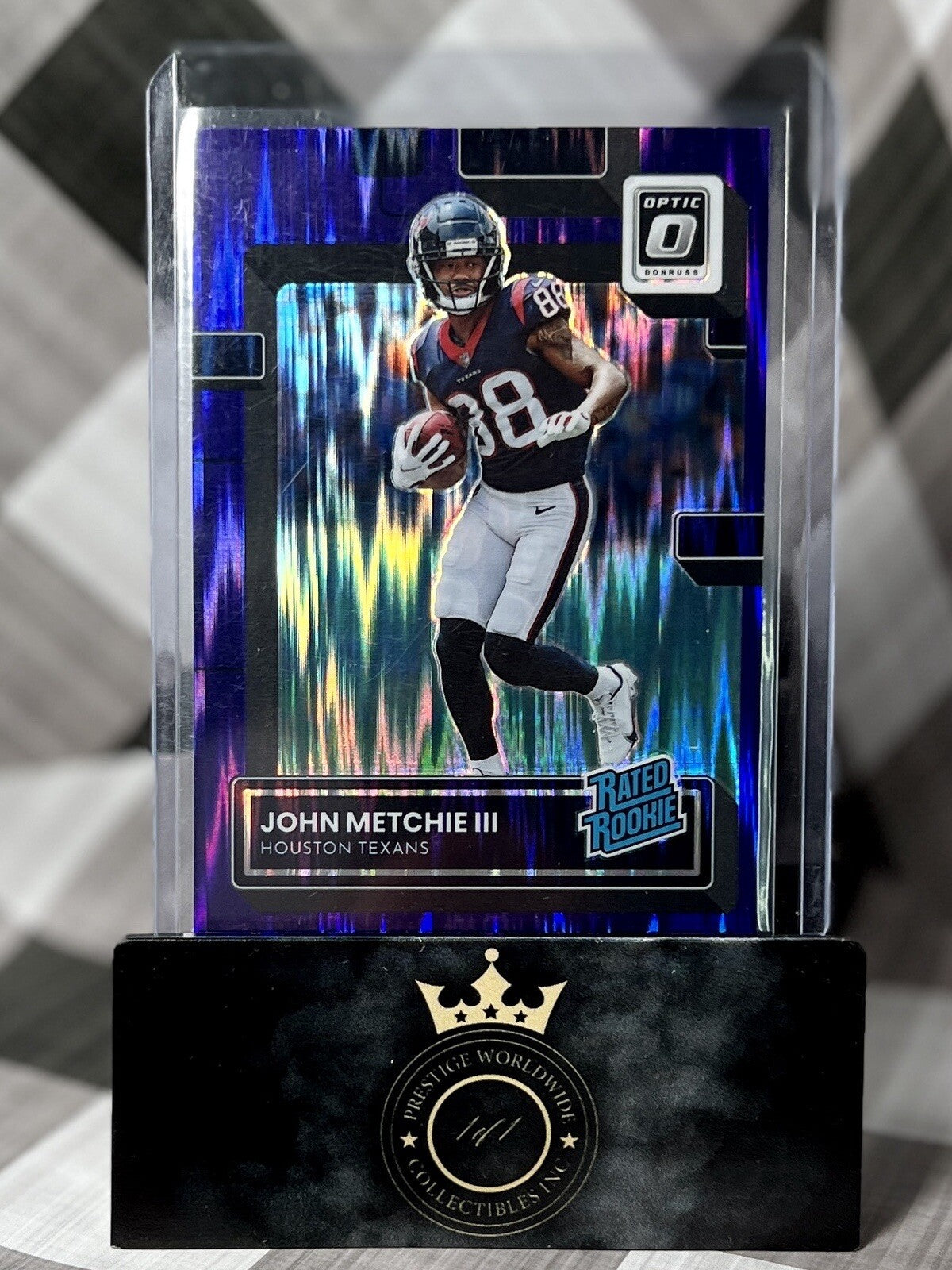 John Metchie III 2022 Donruss Optic Purple Shock Rated Rookie #217 HOU Texans RC