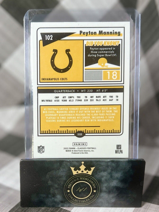 Peyton Manning 2022 Panini Classics Silver Legends #102 Indianapolis Colts