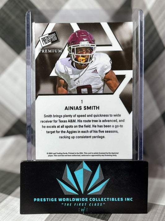 Ainias Smith 2024 Leaf Press Pass Premium Base Rookie #1 Philadelphia Eagles RC