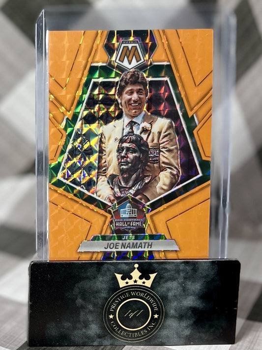 Joe Namath 2023 Panini Mosaic Orange Prizm Hall Of Fame /25 #272 NY Jets HOF SP