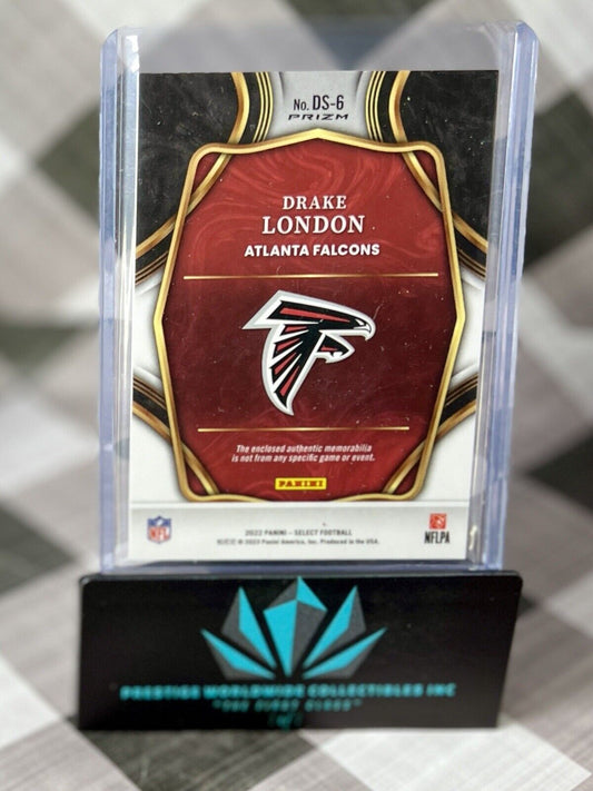 Drake London 2022 Select Draft Selections Red Prizm Patch Rookie #DS-6 Falcons
