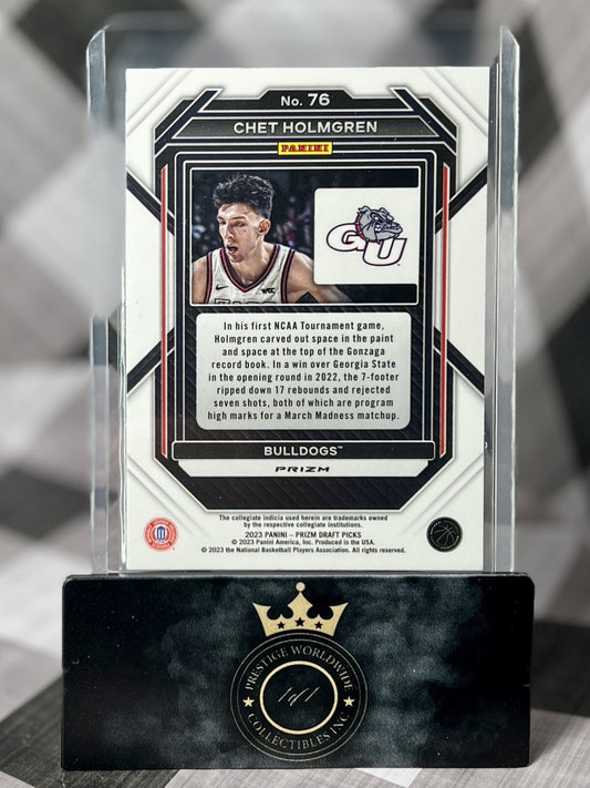 Chet Holmgren 2023-24 Panini Prizm Draft Picks Green Prizm #76 Gonzaga & Thunder