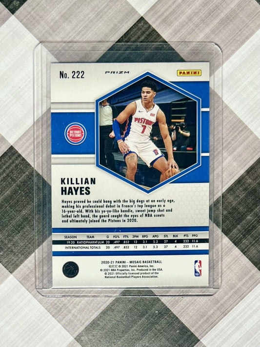 2020-21 Mosaic Killian Hayes Gold Wave Prizm Rookie Card #222 Pistons RC CHOLET