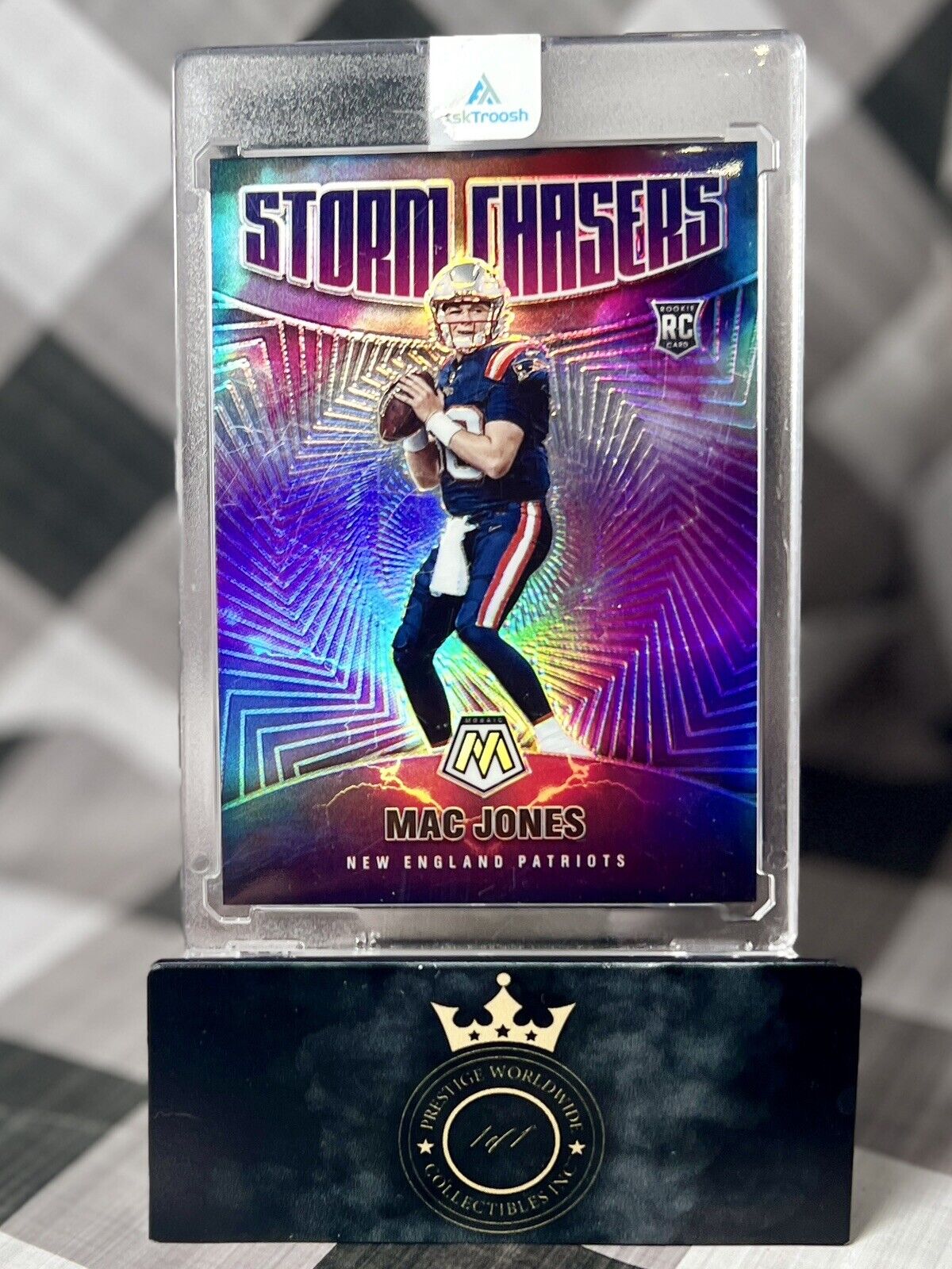 Mac Jones 2021 Panini Mosaic Storm Chasers #SC-15 NE Patriots Case Hit SSP