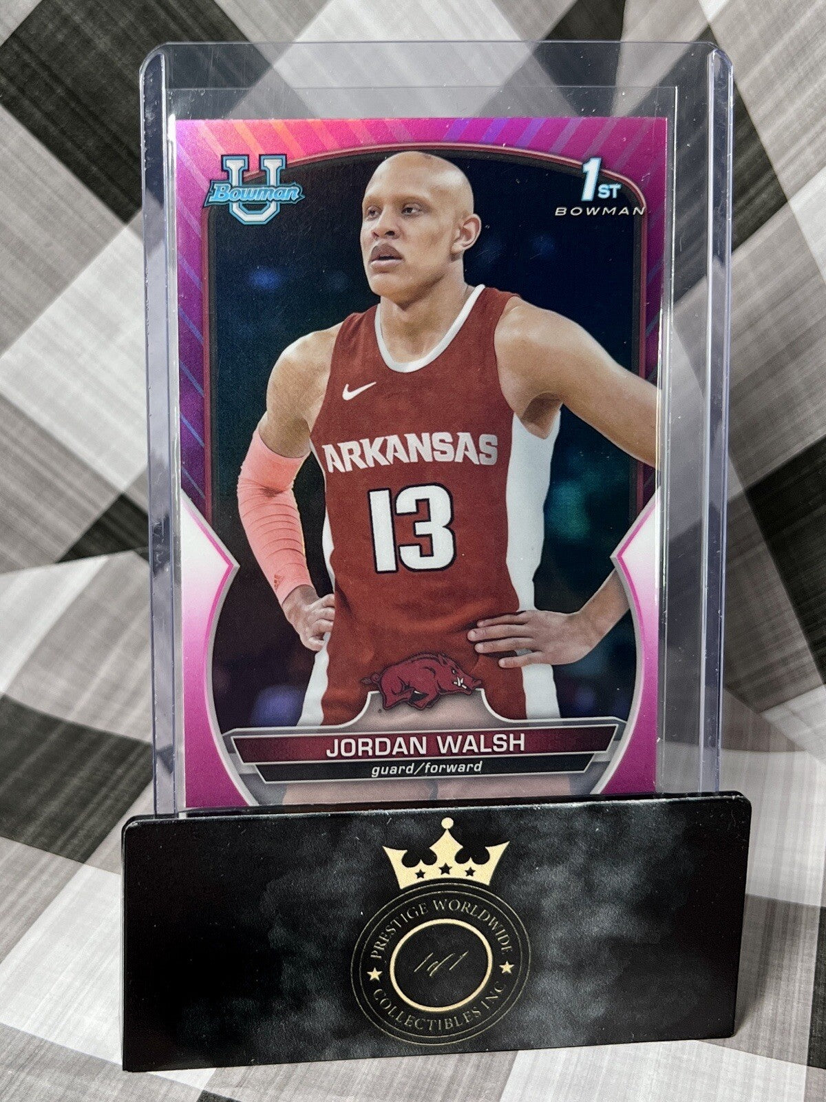 JORDAN WALSH 2022-23 Bowman Chrome U Pink Refractor #81 Arkansas BOS Celtics RC