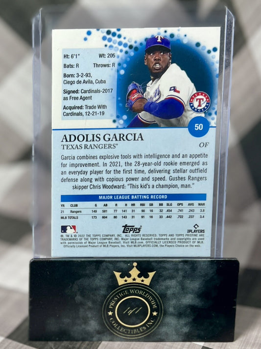 Adolis Garcia 2022 Topps Pristine #50 Texas Rangers World Series Pitcher