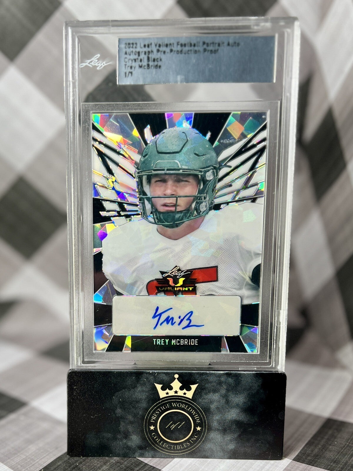 Trey Mcbride 2022 Leaf Valiant Pre-Production Proof Auto 1/1 Crystal Black - AZC