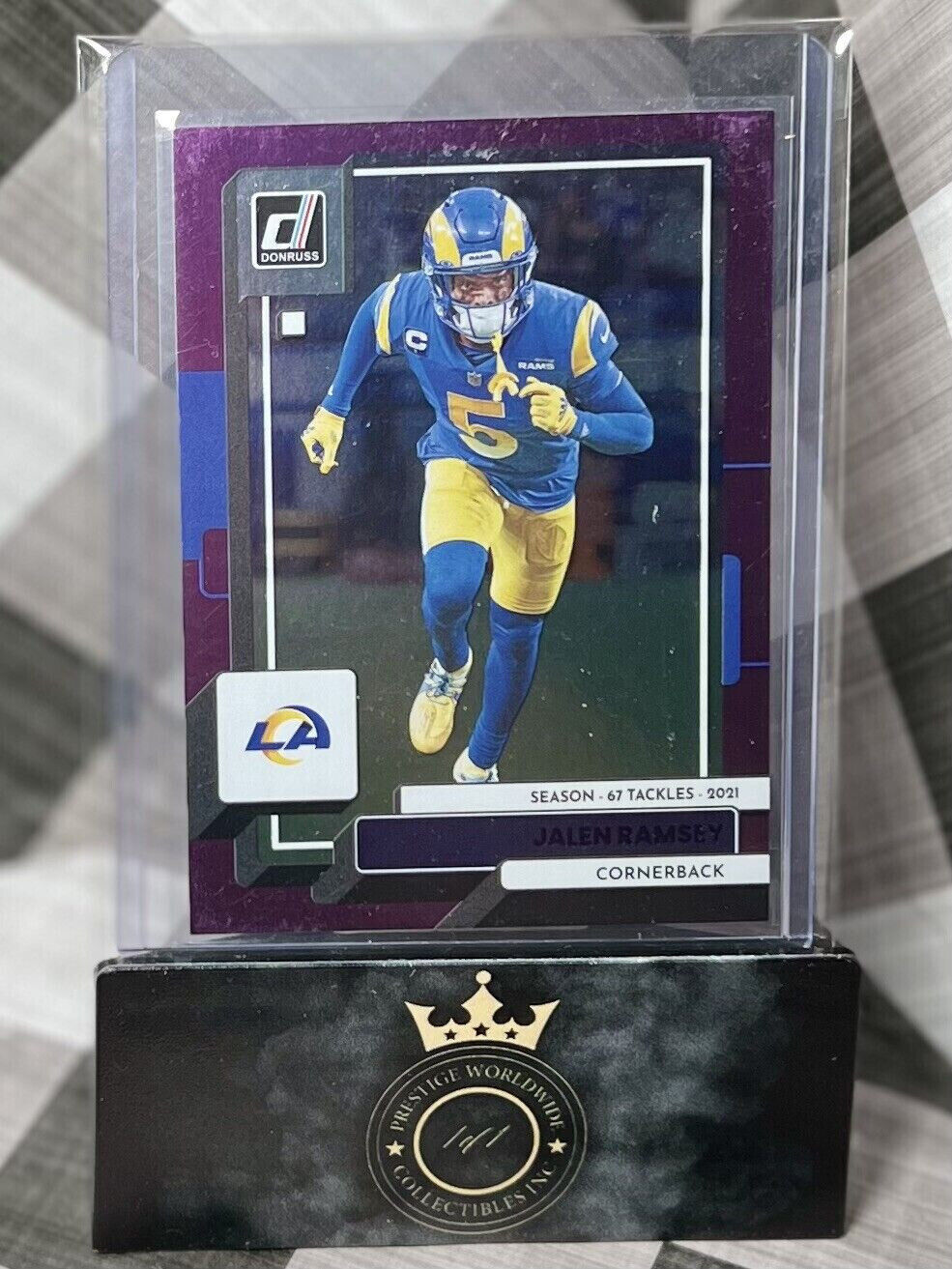 Jalen Ramsey 2022 Panini Donruss Press Proof Purple /57 #20 Los Angeles Rams SP