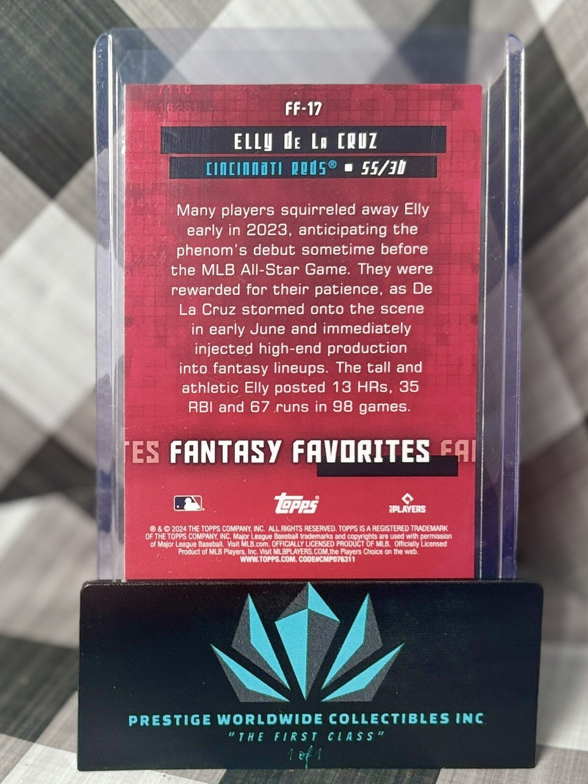 Elly De La Cruz 2024 Topps Series 2 Rookie Fantasy Favorites #FF-17 CIN Reds RC