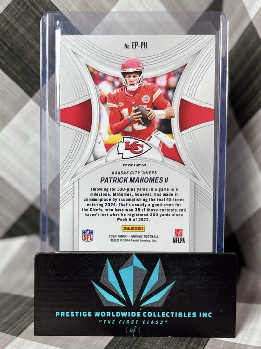 Patrick Mahomes 2024 Panini Mosaic Epic Performers Silver Mosaic #EP-PH Chiefs