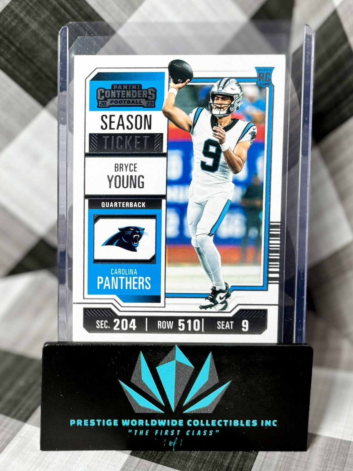 Bryce Young 2023 Panini Contenders Rookie Season Ticket #15 Carolina Panthers RC
