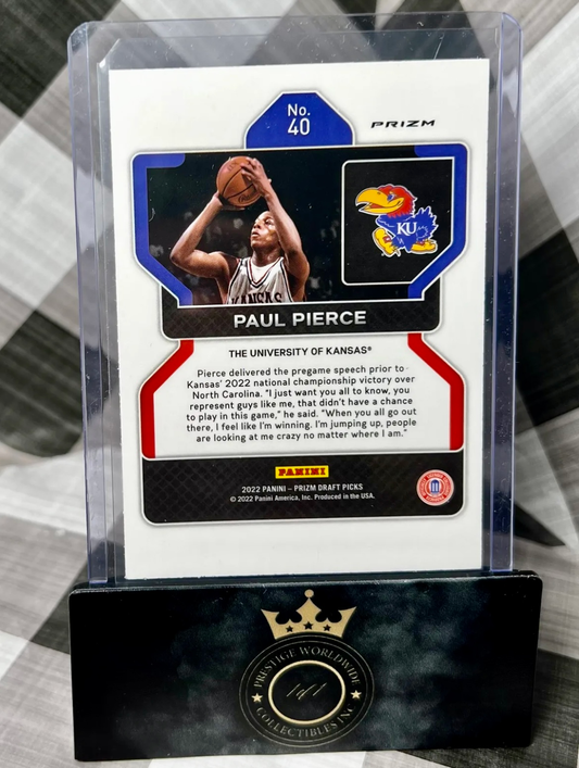 Paul Pierce 2022 Prizm Draft Picks Purple Wave #40 - KU & Celtics