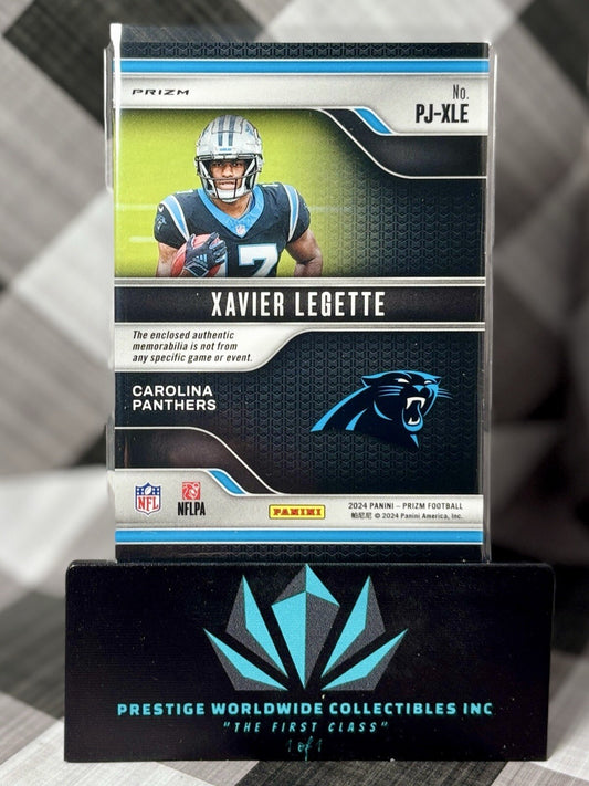 Xavier Legette 2024 Prizm Rookie Premier Jersey Silver Patch #PJ-XLE Panthers RC