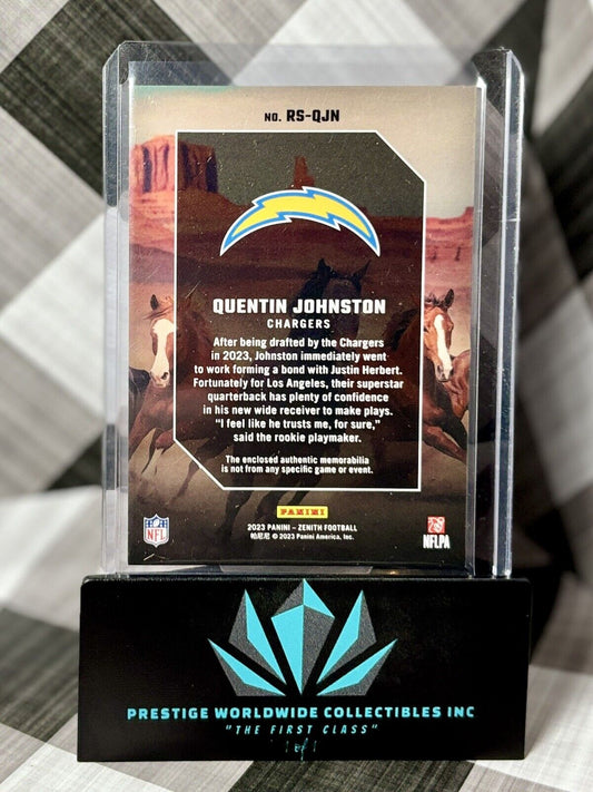 Quentin Johnston 2023 Zenith Rookie Stallions Jersey Patch #RS-QJN Chargers RC