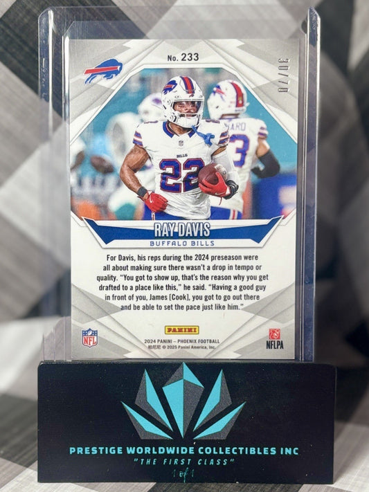 Ray Davis 2024 Phoenix Blue Hyper Rookie /70 #233 Buffalo Bills RC