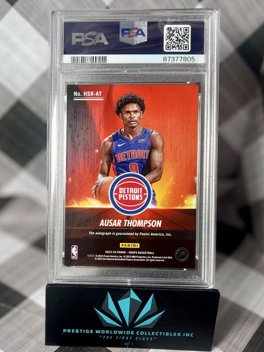 Ausar Thompson 2023-24 NBA Hoops Hot Signatures Rookie Auto PSA 8 #HSRAT Pistons