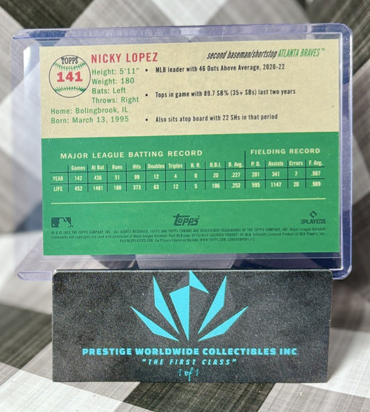Nicky Lopez 2023 Topps Chrome Platinum Speckle Refractor /150 #141 ATL Braves