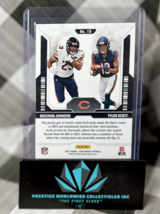 Roschon Johnson Tyler Scott 2023 Panini Contenders Round 4 Numbers #19 Bears RC