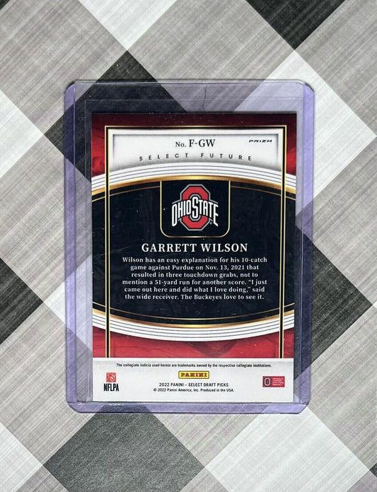 2022 Select Draft GARRETT WILSON #F-GW Future SILVER PRIZM SP RC Ohio St / Jets