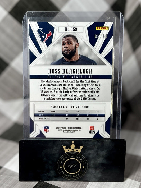 Ross Blacklock 2020 Panini Phoenix Black Prizm SSP /10 #159 - HOU Texans Vikings