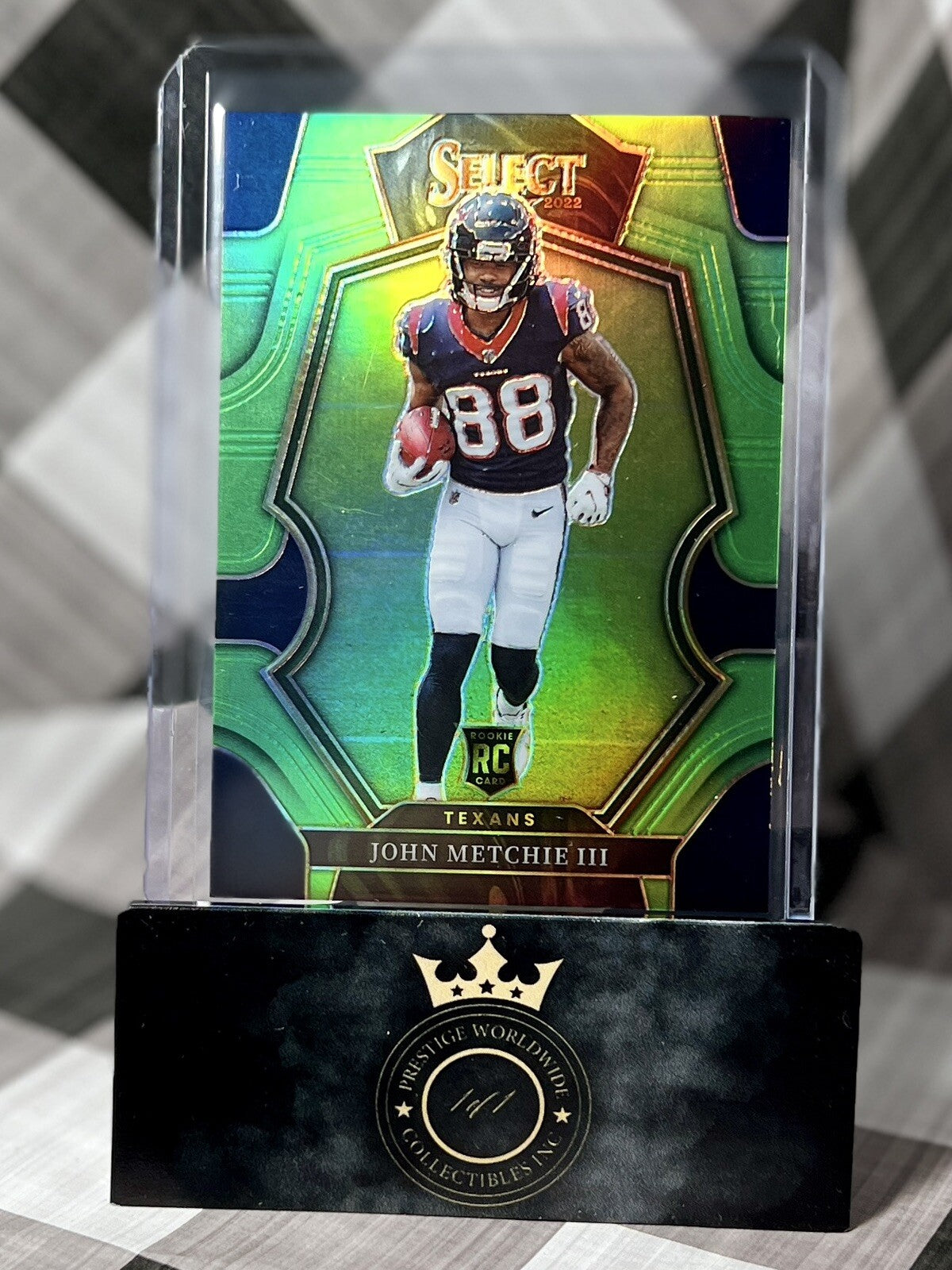 John Metchie III 2022 Select Neon Green Prizm Premier Level /49 #141 HOU Texans