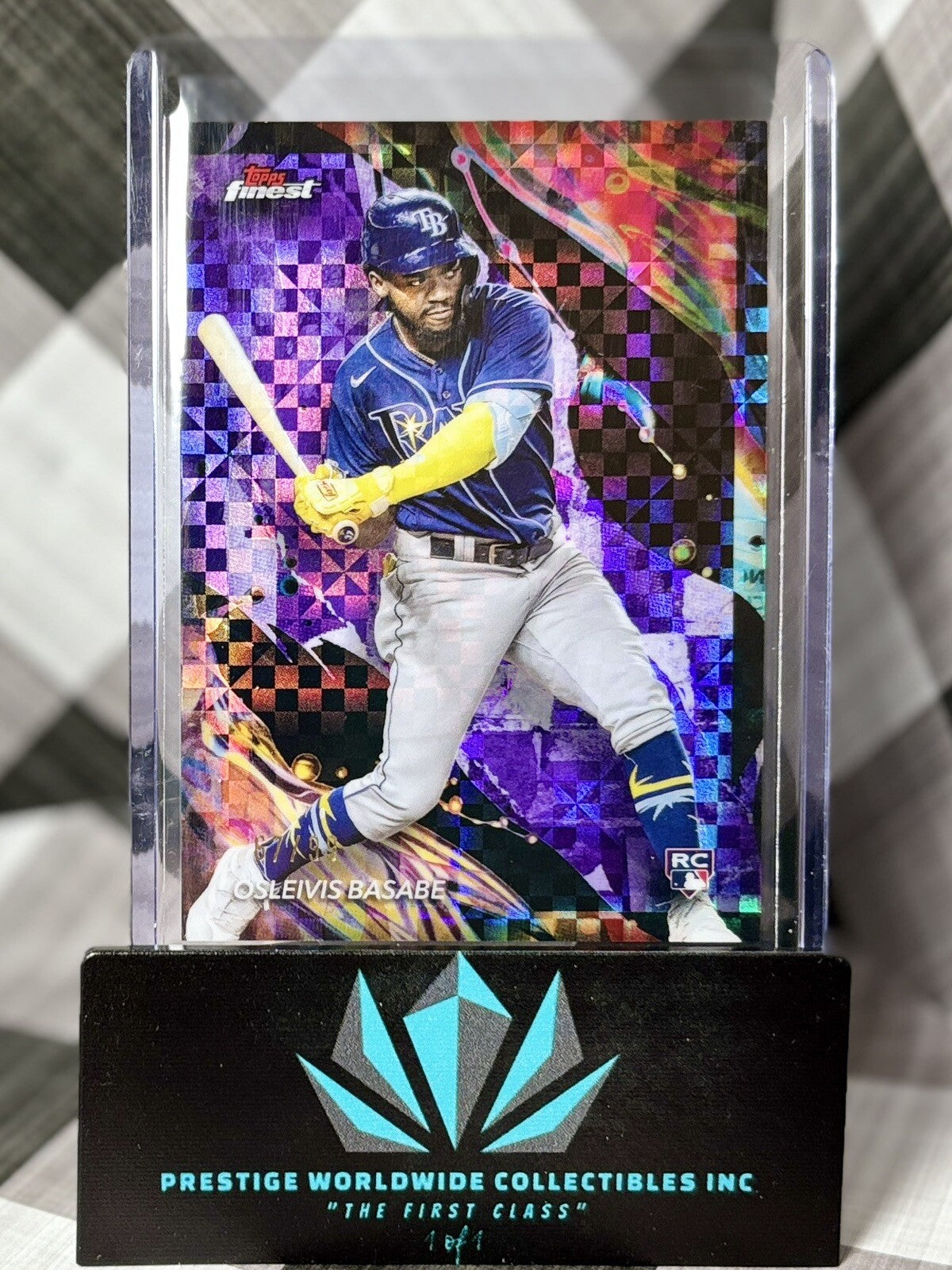 2024 Topps Finest #179 Osleivis Basabe RARE UNCOMMON Purple Checkerboard 24/99
