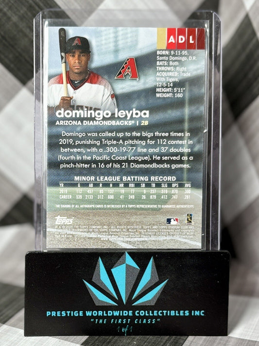 Domingo Leyba 2020 Topps Stadium Club Rookie Auto #ADL Diamondbacks RC & Orioles
