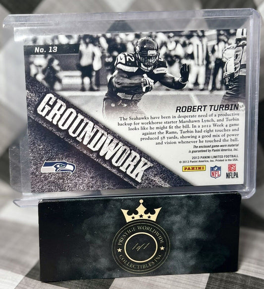 ROBERT TURBIN 2013 Panini Limited GROUNDWORK MATERIALS /99 #13 Seattle Seahawks