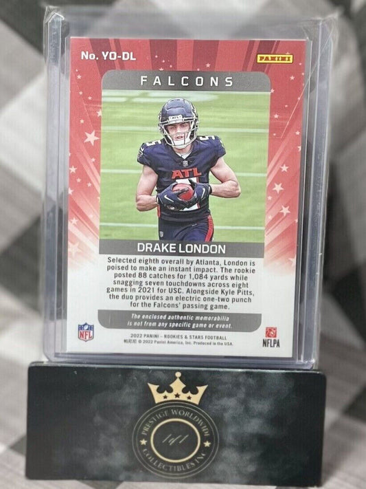 Drake London 2022 Rookies & Stars Year Rookie One Patch #YO-DL - ATL Falcons RC