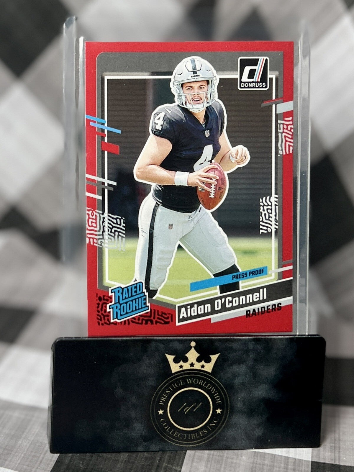 Aidan O’Connell 2023 Donruss Red Press Proof Rated Rookie #360 Oakland Raiders