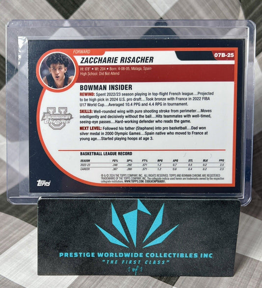Zaccharie Risacher 2023-24 Bowman Chrome U 2007 Throwback #07B-25 1st Pick?