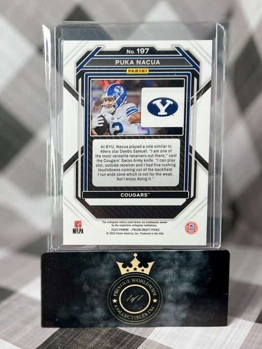 Puka Nacua 2023 Panini Prizm Draft Picks Rookie #197 LA Rams & BYU RC