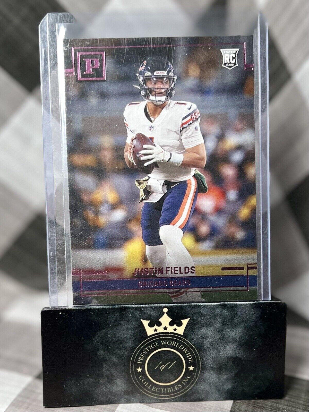 Justin Fields 2021 Panini Chronicles Pink Panini Rookie #PA-4 Chicago Bears RC