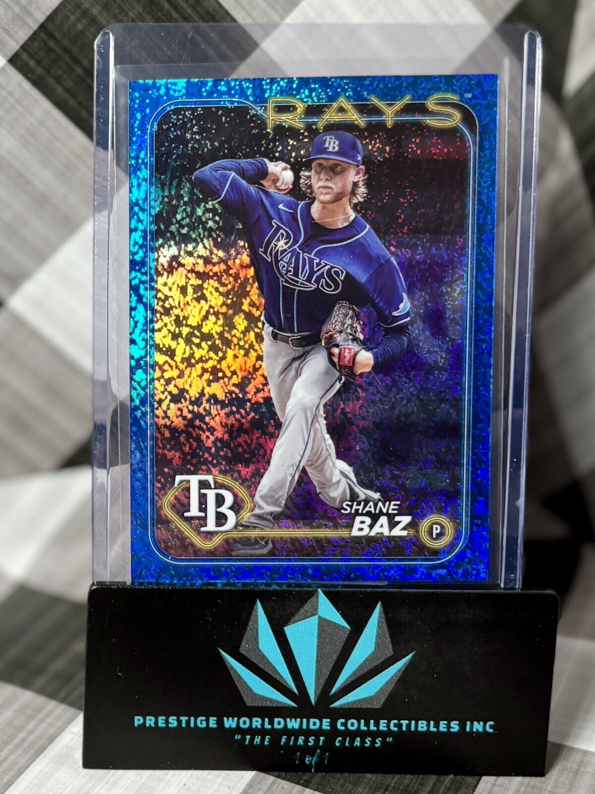 Shane Baz 2024 Topps Series 2 Blue Holo /999 #435 Tampa Bay Rays