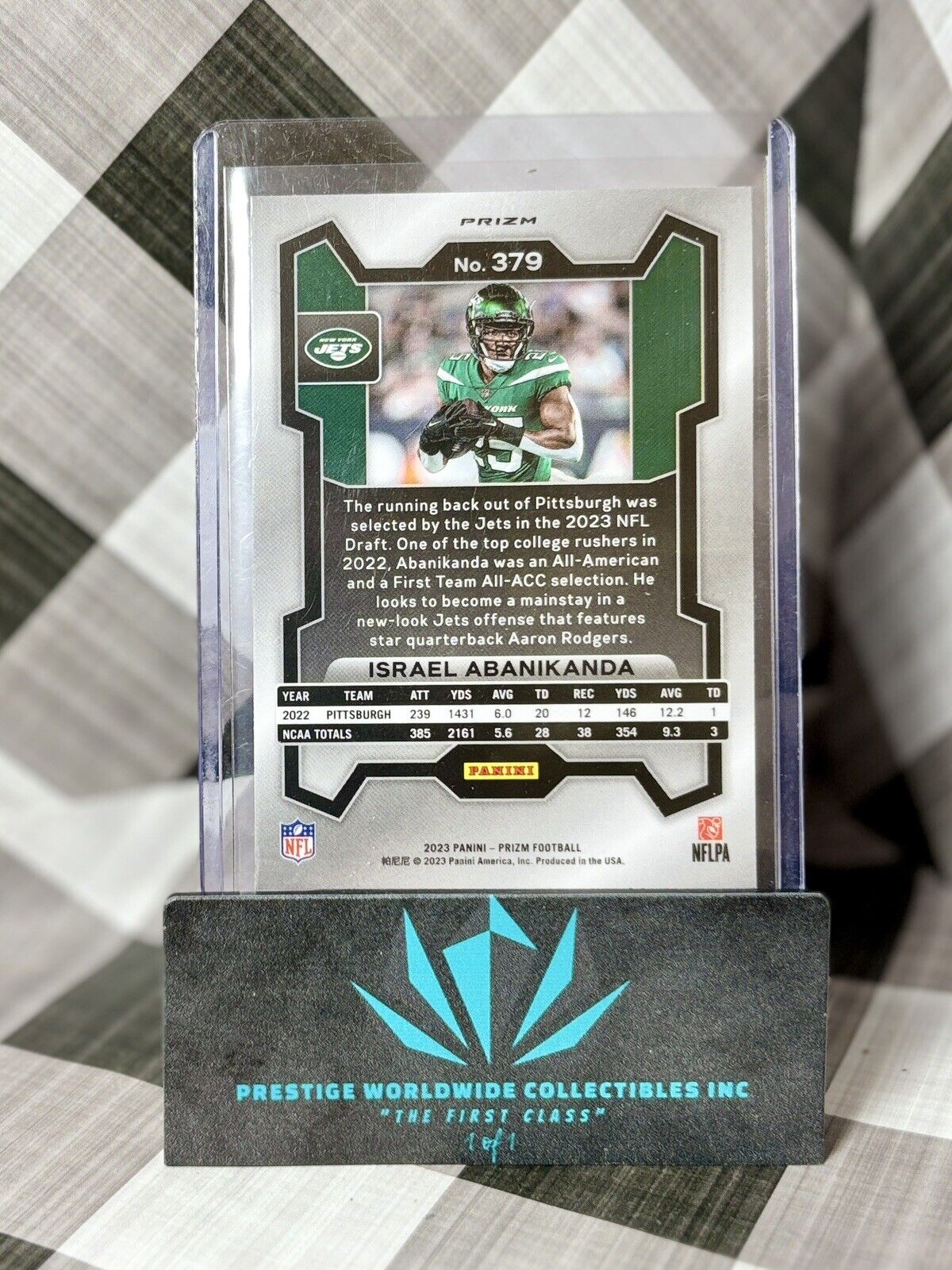Israel Abanikanda 2023 Panini Prizm Silver Prizm Rookie #379 New York Jets RC