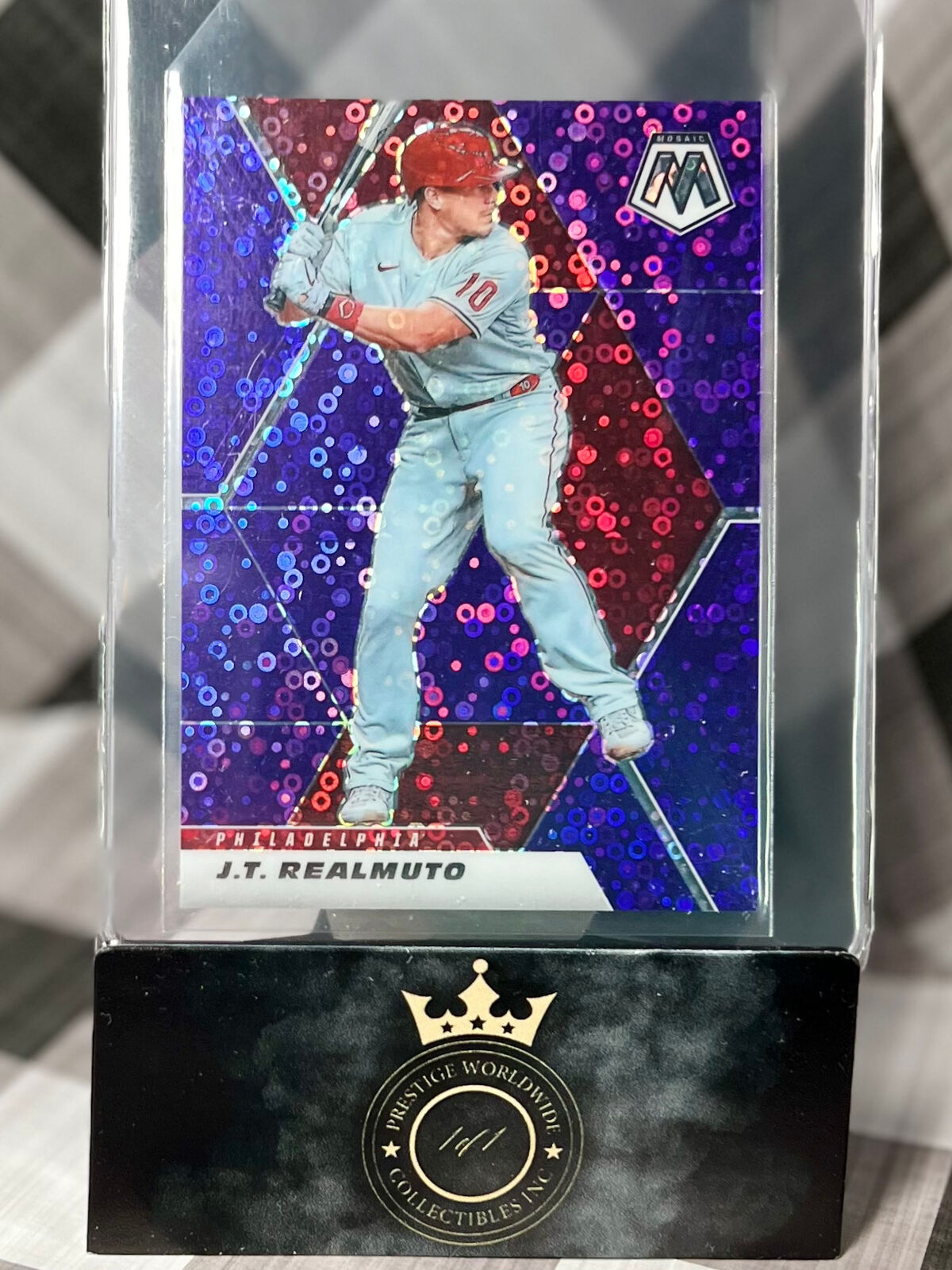 J.T. Realmuto 2021 Mosaic Purple Quick Pitch /50 #185