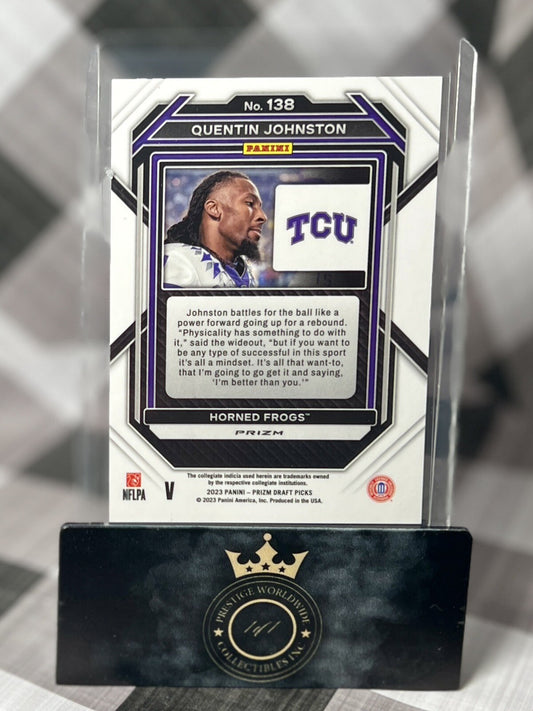 Quentin Johnston 2023 Prizm Draft Picks Image Variation Silver Rookie #138 LAC