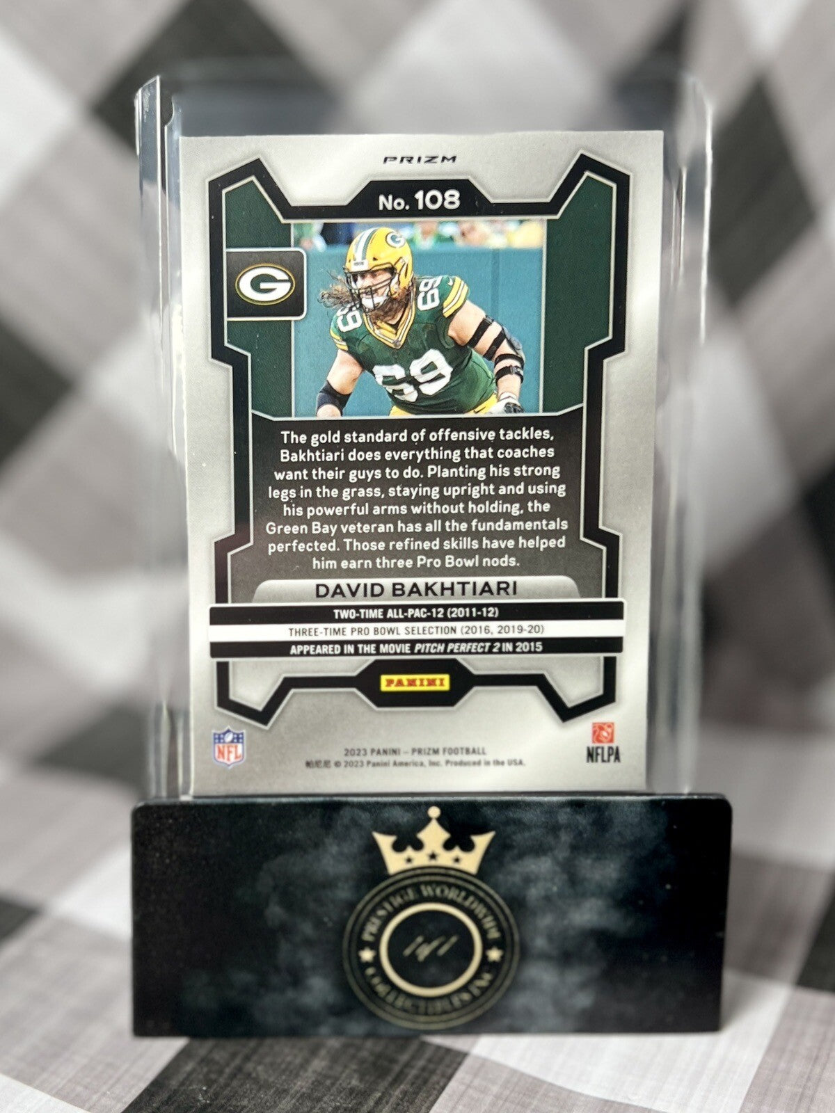 David Bakhtiari 2023 Panini Prizm Silver Prizm Rookie #108 Green Bay Packers RC