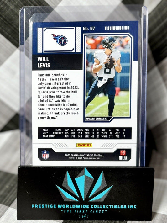 Will Levis 2023 Panini Contenders Rookie Season Ticket #97 Tennessee Titans RC