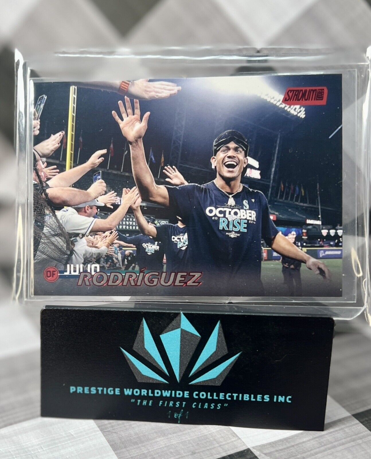 Julio Rodriguez 2023 Topps Stadium Club Red Foil Parallel #33 Seattle Mariners