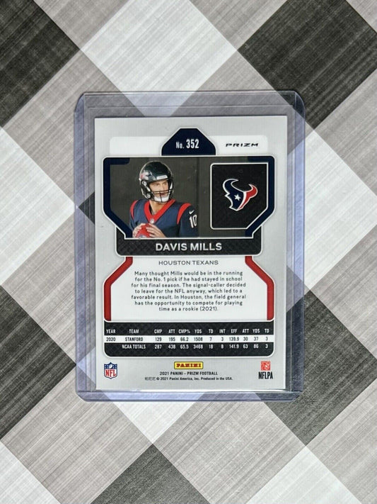 📈DAVIS MILLS 2021 Panini Prizm RED CRACKED ICE Rookie 352 Houston Texans RC📈