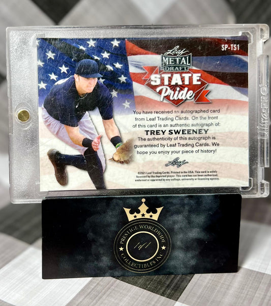 Trey Sweeney 2021 Leaf Metal Draft Silver Wave Auto #SP-TS1
