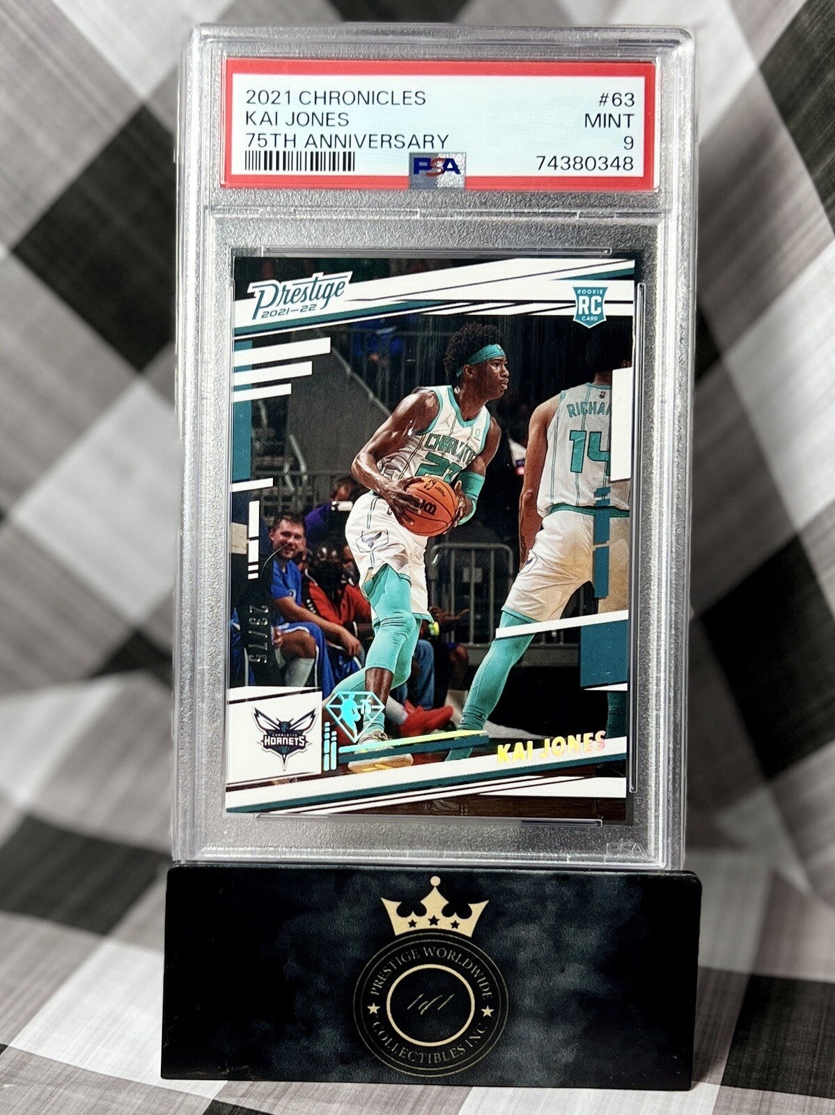 KAI JONES 2021-22 Chronicles Prestige Rookie 75th Anniversary PSA 9 #63 Hornets
