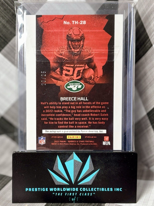Breece Hall 2022 Rookies & Stars Thrillers Lazer Rookie Auto # Match 20/25 Jets