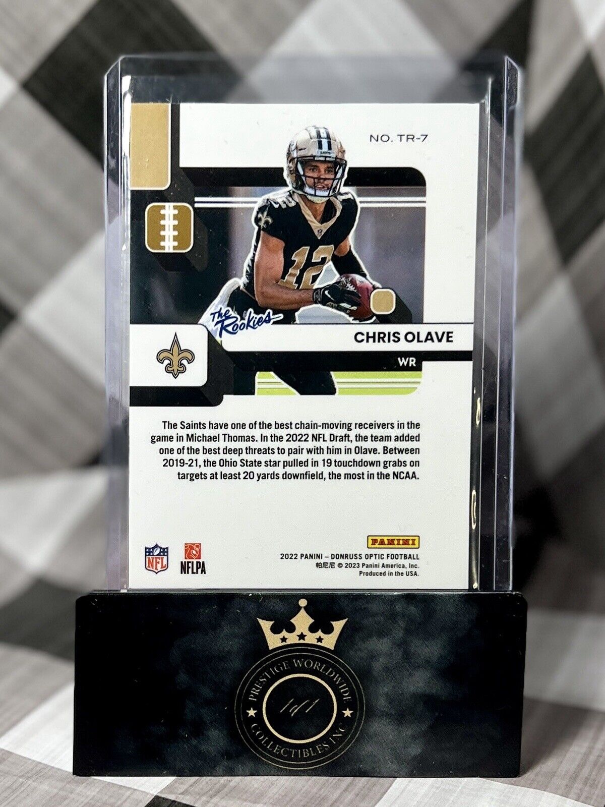 Chris Olave 2022 Panini Donruss Optic The Rookies Insert #TR-7 NO Saints RC